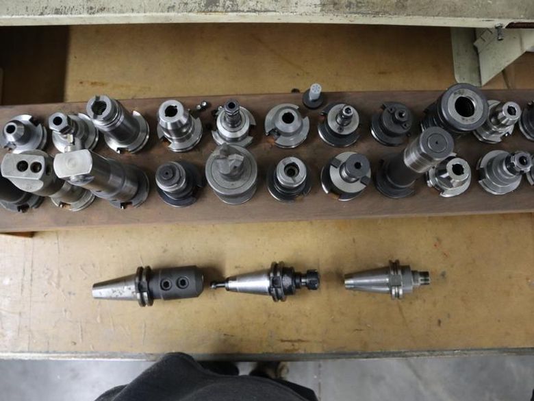 CAT40 Tool Holders, (25pcs) Assorted Types and Brands, Collet, End Mill, Shell Mill, Slitting Saw Arbors- Auction Item