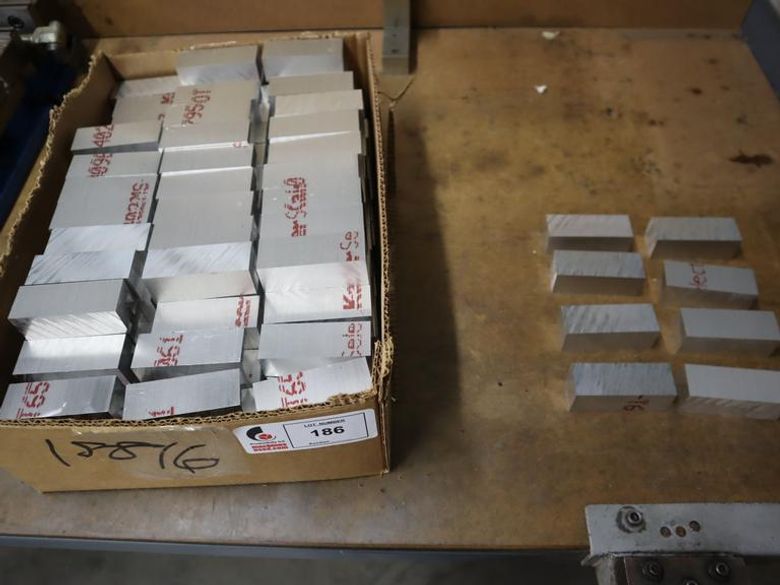 T6061 Aluminum Blanks, Approx 150 pcs Cut Size 3.5" x 1.5" x 1..25"- Auction Item