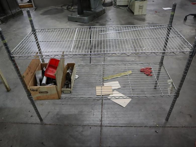 Wire Rack with 2 Adjustable Shelves and Contents- Auction Item