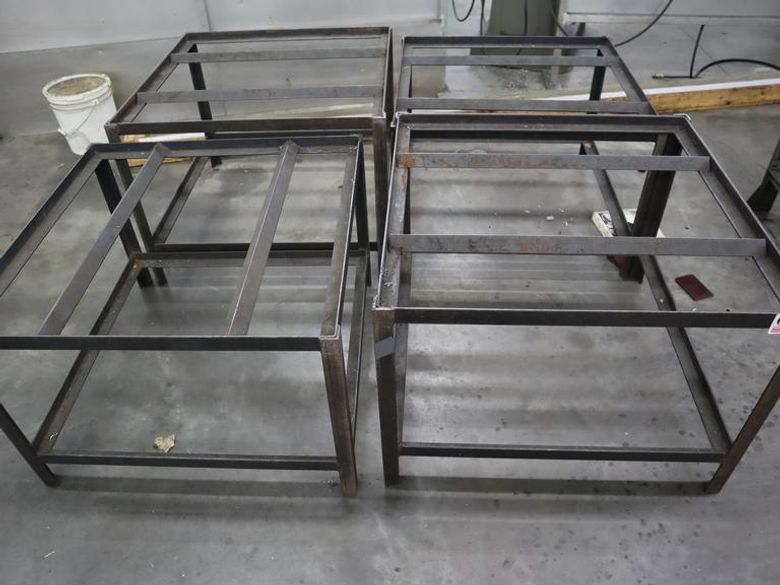 Welded Angle Iron Steel Work Platforms (4pcs) 32" x 32" x 22"- Auction Item