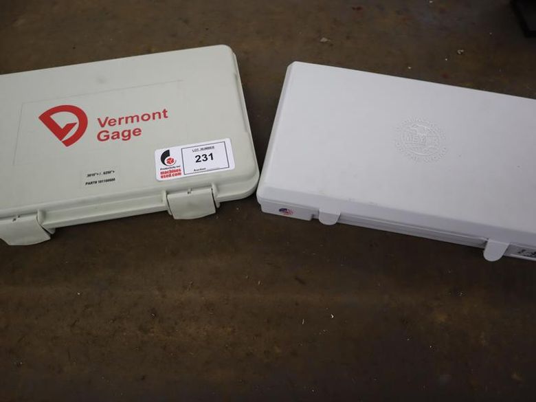 Vermont Pin Gage Set .501" - .625"+, and Meyer Pin Gage Set .626" - .750" +, in Plastic Cases- Auction Item
