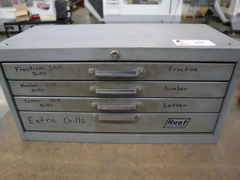 Huot Large 4 Drawer Cabinet of Extra Drills- Auction Item