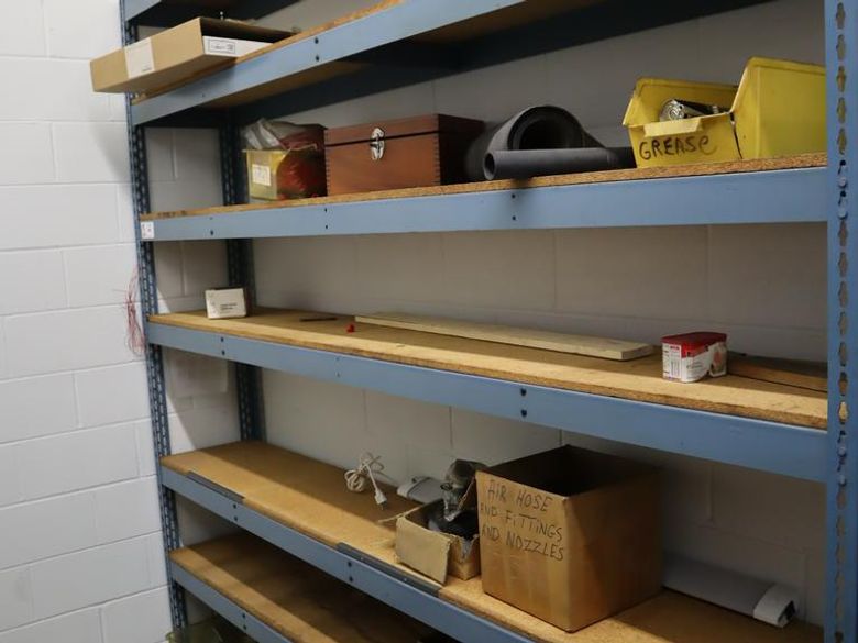 Teardrop Style Adjustable Shelf Racking with 7 Shelves with Assorted Contents- Auction Item