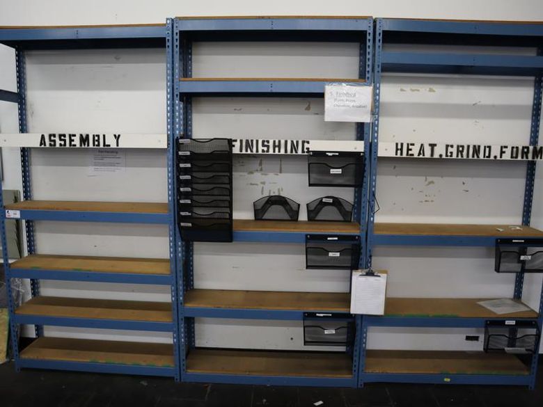 Teardrop Style Steel Racking (3) Sections with Adjustable Shelving- Auction Item