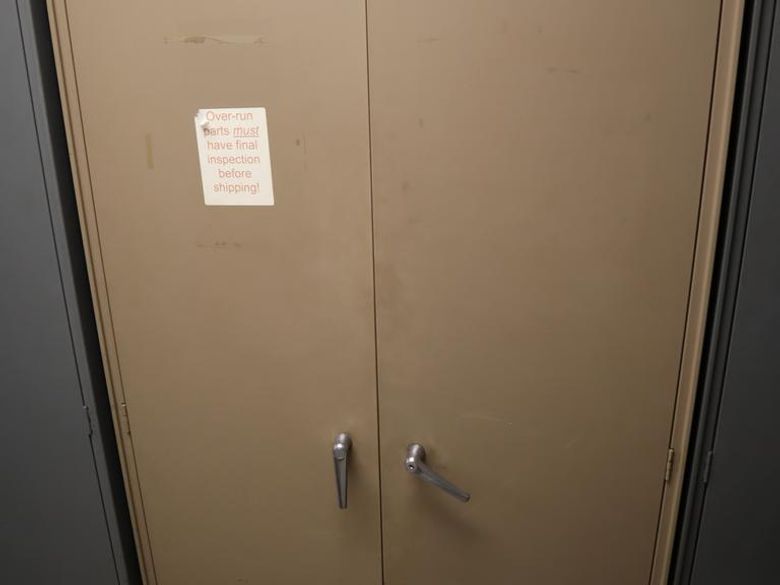 Equipto Steel 2 Door Cabinet with 7 Adjustable Shelves and Contents- Auction Item