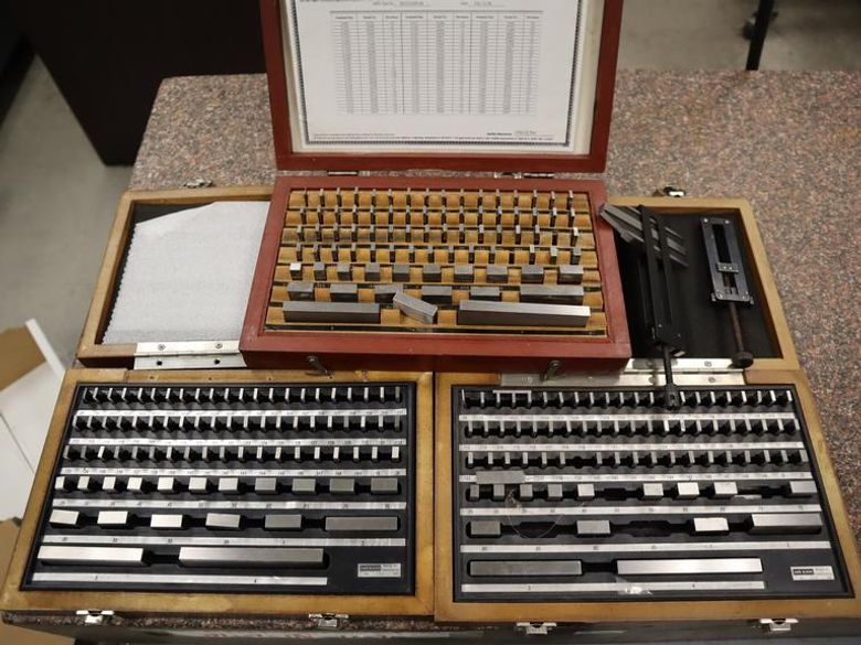 Gage Block .050" - 4" (3 Sets), Mostly Complete with Gage Block Vises- Auction Item