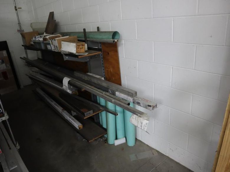 Surplus Aluminum, Steel, Bronze and Copper on Single End Adjustable Stock Rack - Rack is Included- Auction Item