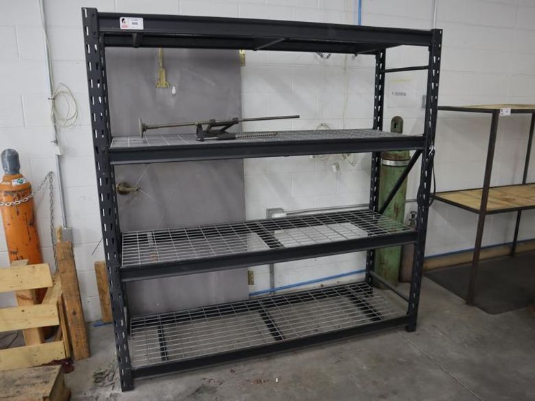 Heavy Duty Adjustable Steel Shelving with Wire Rack Decking, 4 Shelves- Auction Item