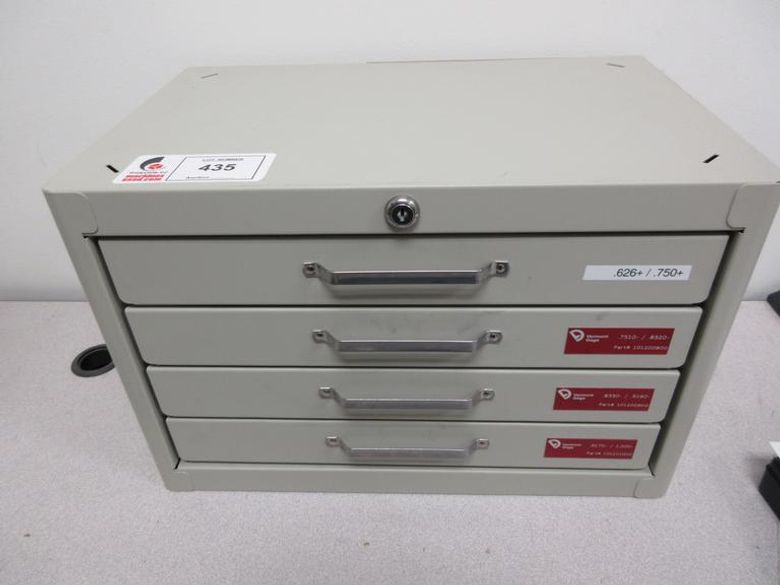 Vermont Gage Pin Set in 4 Drawer Organizer, .626" - 1.000"- Auction Item