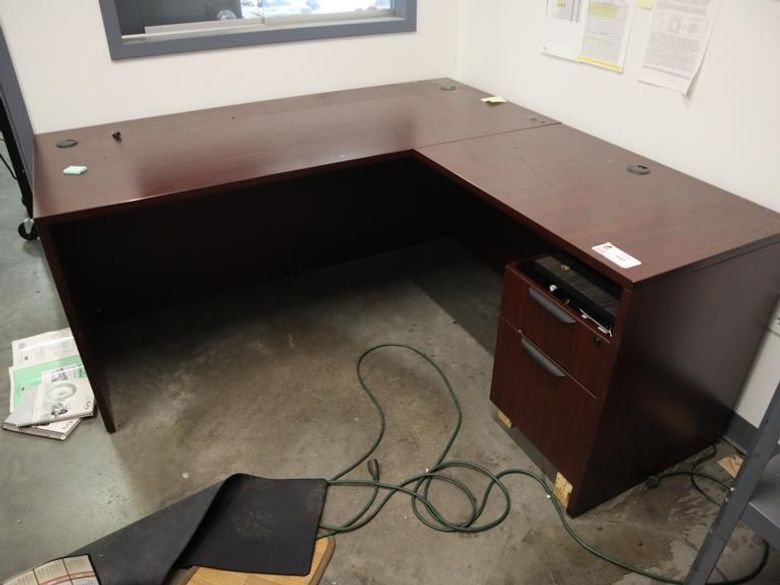 Wood Desk with Return- Auction Item