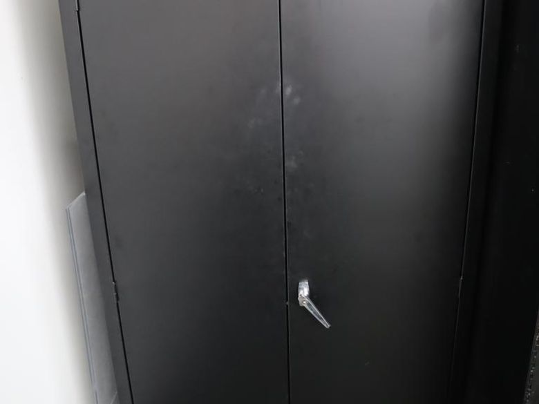 2 Door Metal Storage Cabinet, Locking with 4 Adjustable Shelves- Auction Item