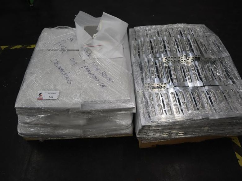 Solid Aluminum Thin Plates and Parts on (2) Small Pallets- Auction Item