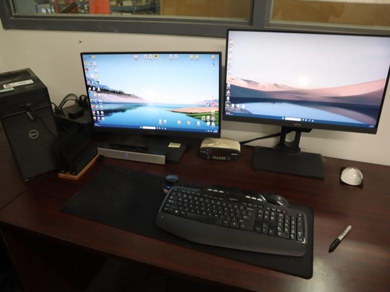 Dell Desktop Computer with (2) Monitors, Keyboard, Mouse - See System Pic for Details- Auction Item