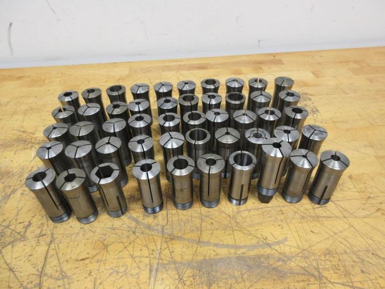 Hardinge 5C Collets (50pcs), Assorted Types, Round, Hex, Emergency- Auction Item