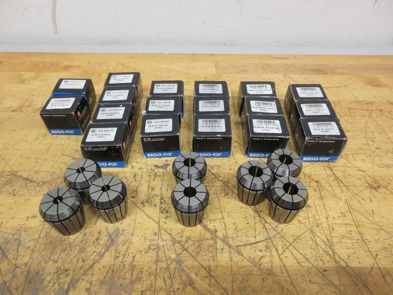 Rego Fix ER40 Collets (26pcs), Various Diameters, (18) New in Packages- Auction Item