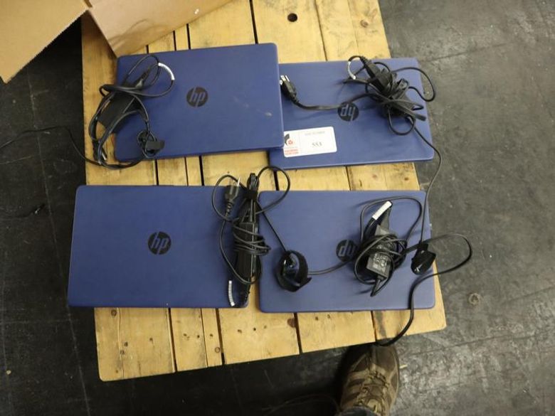 (4) Hewlett Packard Model 14-dq0055dx Laptop Computers, System info in photos.- Auction Item
