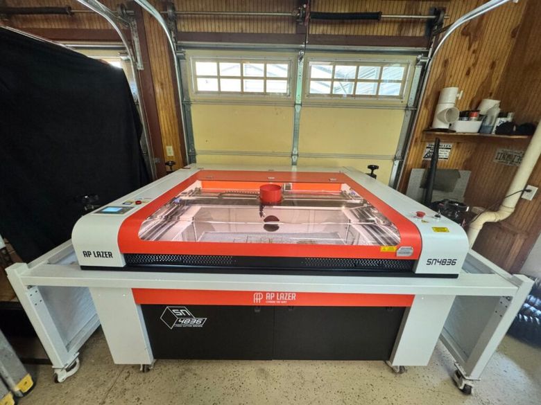 AP Lazer SN4836DLR CO2 CNC Engraving Dual Laser Machine