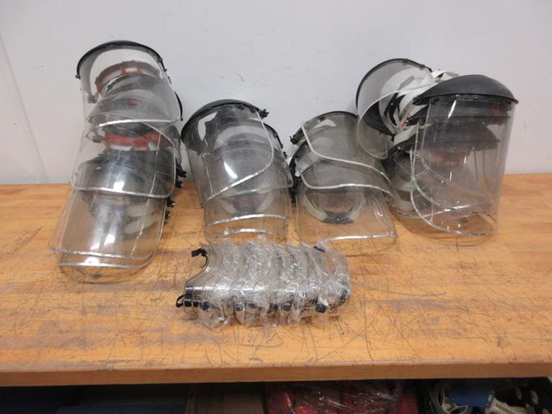 Grinding Face Shields (18pcs), Rubber Safety Goggles (11 pair)- Auction Item