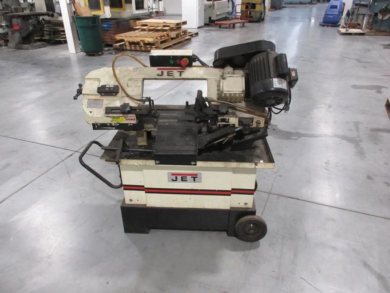 Jet HVBS-710S 7x10-1/2 in. Mitering Horizontal/Vertical Bandsaw, on Portable Steel Base, - Auction Item
