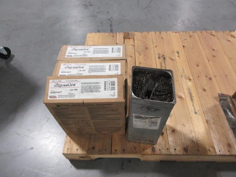 Lincoln Electric SuperArc LA-100 .045" Mig Welding Wire (3) ***New Rolls in Boxes***, and 1018 Stick Welding Rod Electrodes- Auction Item