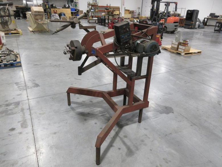 Motorized Rotary Oxy Acetylene Cutting Stand, with 9" 3-Jaw Chuck, Variable Speed Control, and Electric Motor Drive- Auction Item