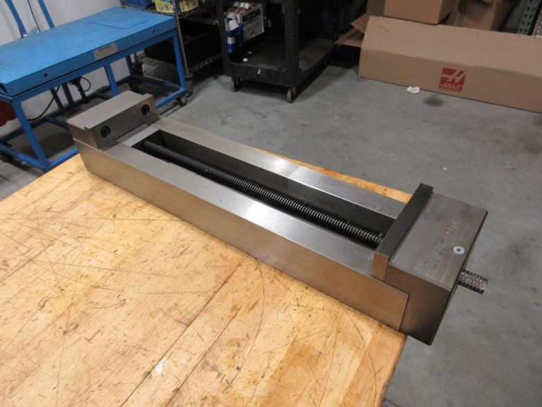 Quad-I.com Extended Travel 6" Machine Vise with Steel Hard Jaws, 21.5" Max Opening- Auction Item