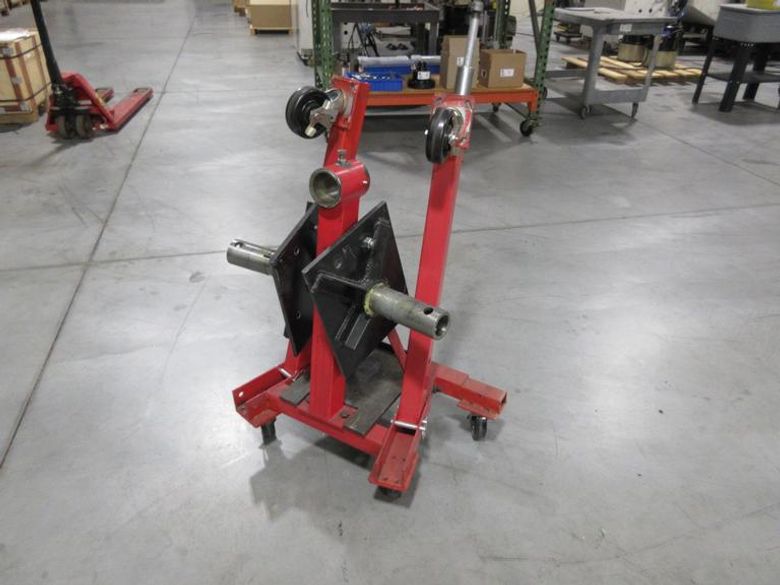 Pittsburgh 1 Ton Rolling Engine Stand Base, with Folding Legs and Engine Mount Plates- Auction Item