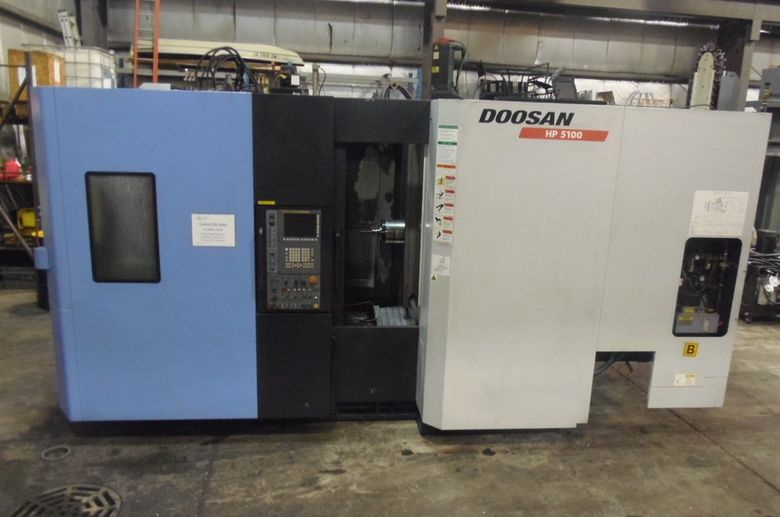 DOOSAN HP-5100, 33.5 X 27.6 X 29.5 TRAVELS, 2-19.7" PALLETS, FANUC 31i, TSC, CHIP, 60 ATC, CAT 4