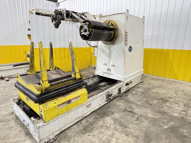 15,000 LBS X 36" COE MODEL #CPR-PO-15018 MOTORIZED COIL REEL UNCOILER W/ COIL CAR: STOCK #23436