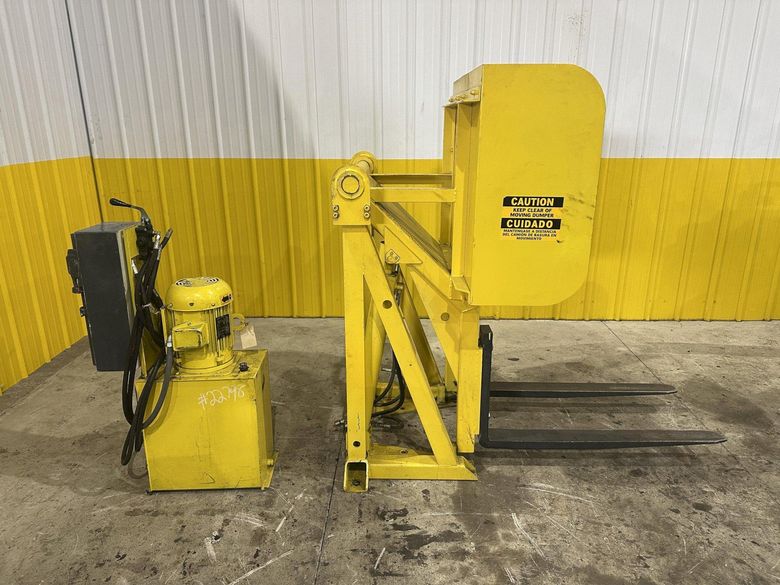 48" HYDRAULIC PALLET INVERTER / FLIPPER / UPENDER MACHINE: STOCK #22798