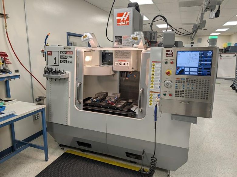 Haas VF-1D CNC Vertical Machining Center, Haas Coldfire CNC Control, 10,000 RPM, 20 ATC, LESS THAN 3000 SPINDLE HOURS- Auction Item