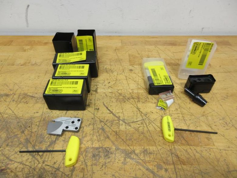 PH Horn Turning Tools, (5pcs) New In Packages, (3) RNK100.0842.34.4.73.IK Part Off Tool, (2)M328.ER25.02 Collet Type Slotting Cutter- Auction Item