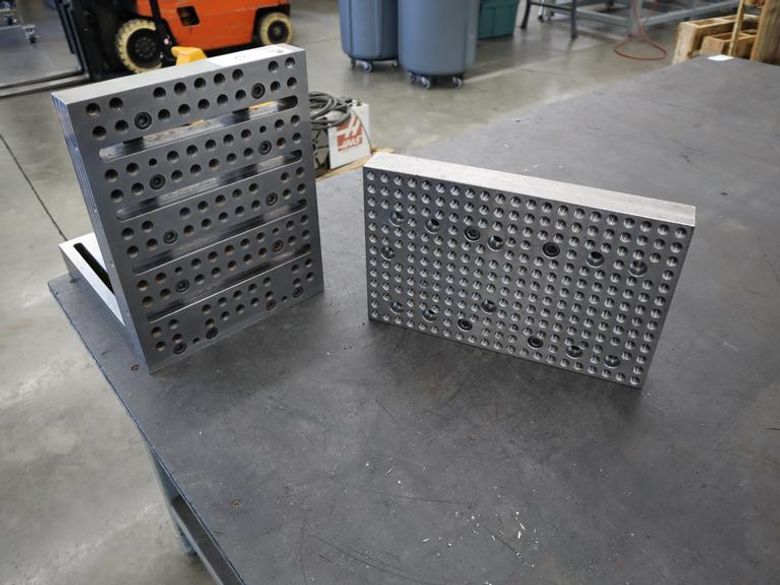 (2) Angle Plates: 12" x 15"H and 16" x 10" High, Drilled and Tapped- Auction Item