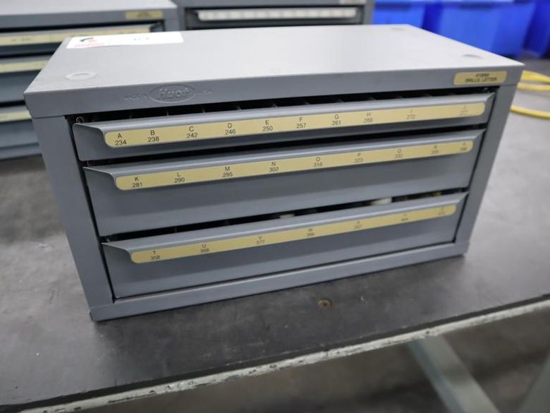 Huot Drill Index, Lettered Drills, 3 Drawer- Auction Item