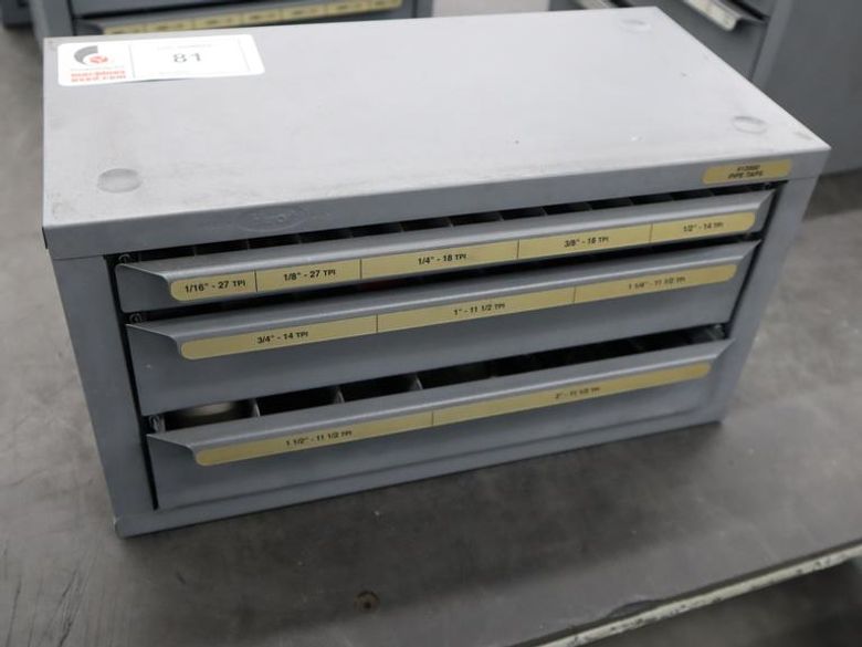 Huto Drill Index, Pipe Taps - 3 Drawer- Auction Item