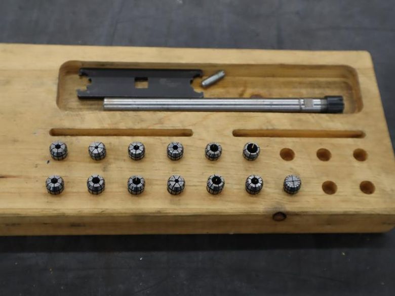 Rego Fix ER11 Flex Collets, 1/2" Shank Collet Holder, Divider Rack, Wrench- Auction Item