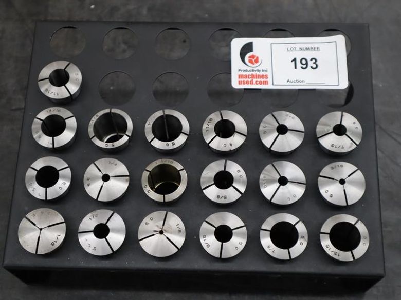 5C Collets in Huot Collet Rack- Auction Item