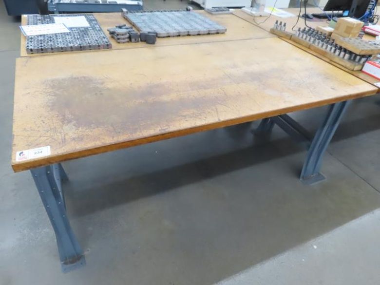 Work Bench, Wood Top, Metal Legs- Auction Item