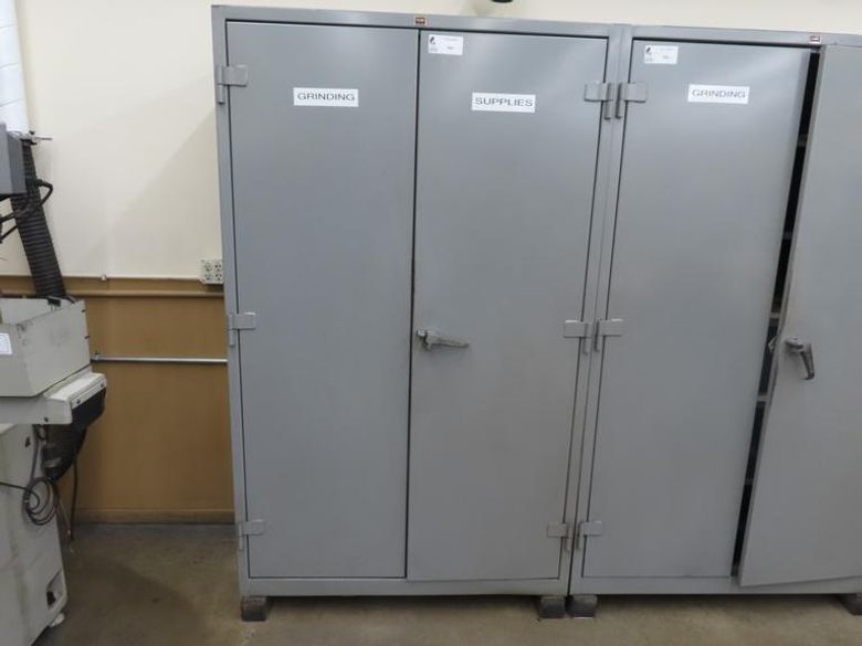 Lyon 2-Door Metal Cabinet w Contents- Auction Item