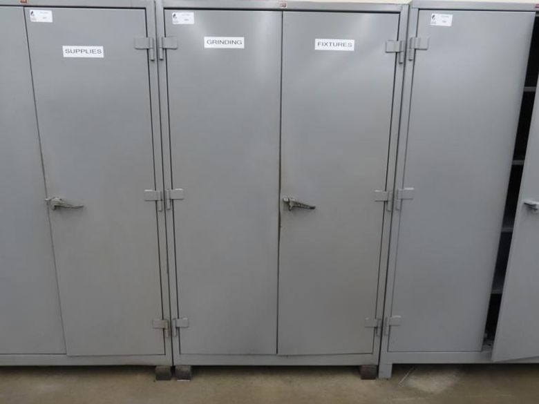 Lyon 2-Door Metal Cabinet w Contents- Auction Item