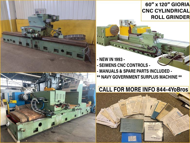 60" x 120" GIORIA MODEL R/150-3000 CNC CYLINDRICAL ROLL GRINDER: STOCK #16914