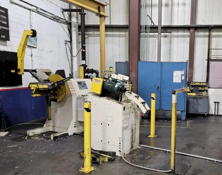 6 inch x 6,000 lbs. Capacity Coe Press Equipment Coil Reel and Coe Powered Straightener For Sale