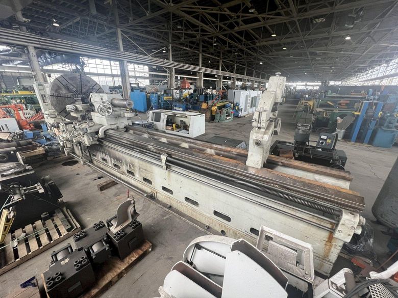 50" /130" X 230-362" LEBLOND MODEL #4025-36 HEAVY DUTY SLIDING BED GAP LATHE, 3" HOLE: STOCK #18