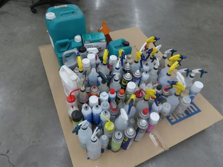 Assorted Cleaning Supplies and Spray Bottles, Spindle Lube And MORE!- Auction Item