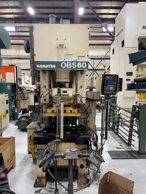 60 ton Komatsu OBS-60 Single Point Mechanical Metal Stamping Gap Frame Press For Sale, Year 2001