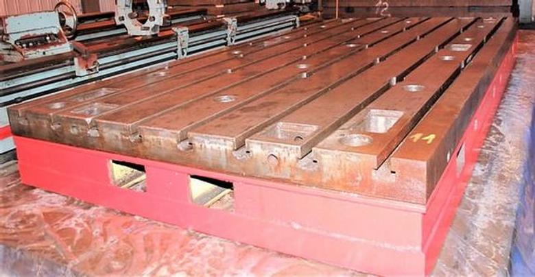 78" x 157" x 16.5" T-Slotted, 8 T-Slots on 10" Centers, 16.53" Thick,____ Cast Iron, Matched, 4-Available, #27523