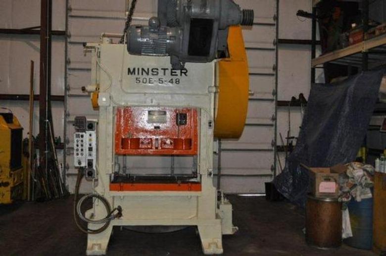 Minster 50E-5-48, 4"Str, 60-120 SPM, 8"Ram Adj, 14"SH, 48"X31"Bed, 16"Windows, AC, AB, Air Counterbals, #4095