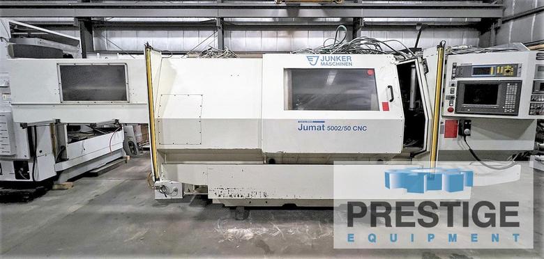 Junker Jumat 5002/50, 11" Swing, 27.5" C.C, 19" Wheel Dia., OD/ID Spindles, Marposs Gauging, Fanuc 18T, 2000, #32633