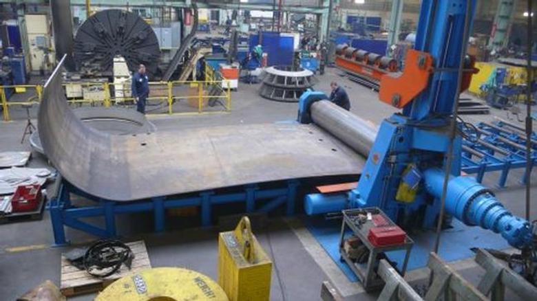 10' X 3" Sertom Model 30-603 Plate Bending Machine, w/Roll Tables & Support, Mfg 2011