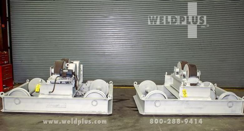 30 Ton Aronson Turning Roll Set, Incl Drive & Idler, Turning Rolls Mtd On 58 1/2 Ga. Rail Cars